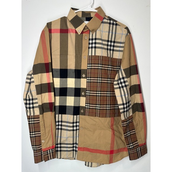 Burberry Other - Burberry Long Sleeve Button Down Shirt All Over Nova Check Print Brown - Medium
